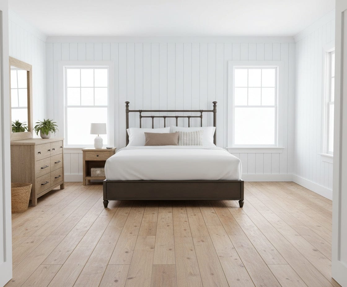 Blake Surround handcrafted iron bed frame showcasing clean lines and traditional design with hand-poured structural castings